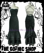 sukienka  Black Long Bustle Hobble Gothic Victorian Dress