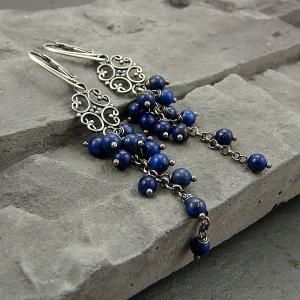 RayOfArt - Srebro kolczyki lapis lazuli