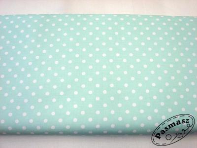 Tkanina bawełniana kropki na miętowym