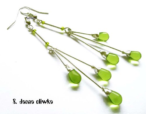 Kolczyki kaskada oliwkowe