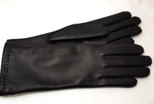 skórzane czarne rękawiczki ocieplane 