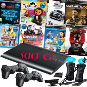 SONY PS3 500GB+2xMOVE+HDMI+2PADY+ SAM WYBIERZ GRY
