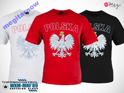 T-Shirt koszulka kibica Polski z orłem 3kolory  L