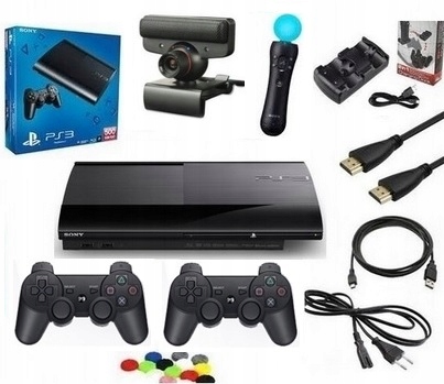 Play Station 3 500 GB + 2 PADY + MOVE + 4 GRY PS3