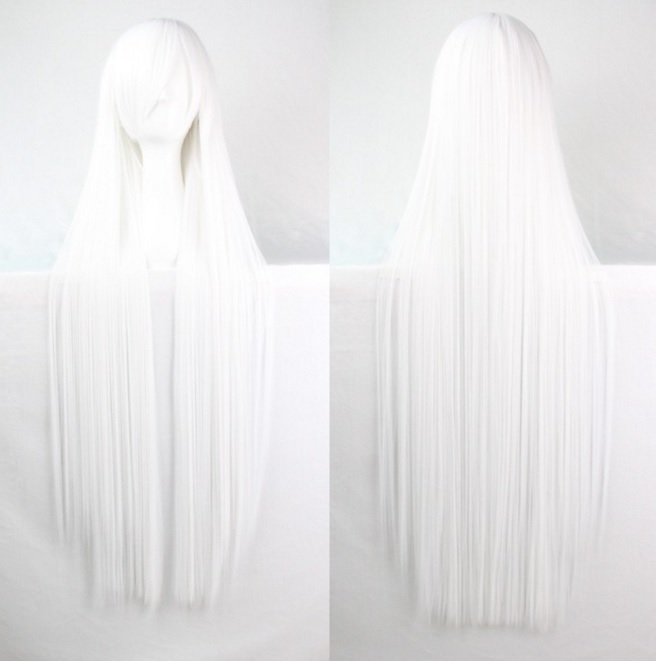 Długa, biała peruka