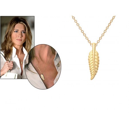 Złoty Liść naszyjnik Jennifer Aniston