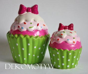 *dekomotyw* Skarbonka babeczka cupcake mała zielon