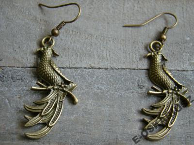 SUPER TRENDY KOLCZYKI~ stare złoto~~PAPUGI