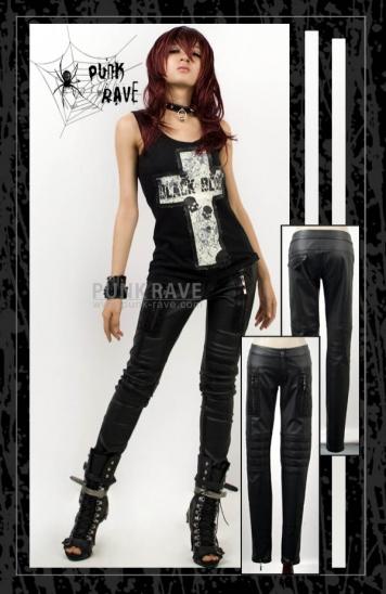 Spodnie sztuczna skóra/K-103 Punk Rave  