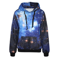 Japanese harajuku galaxy hooded jacket unisex