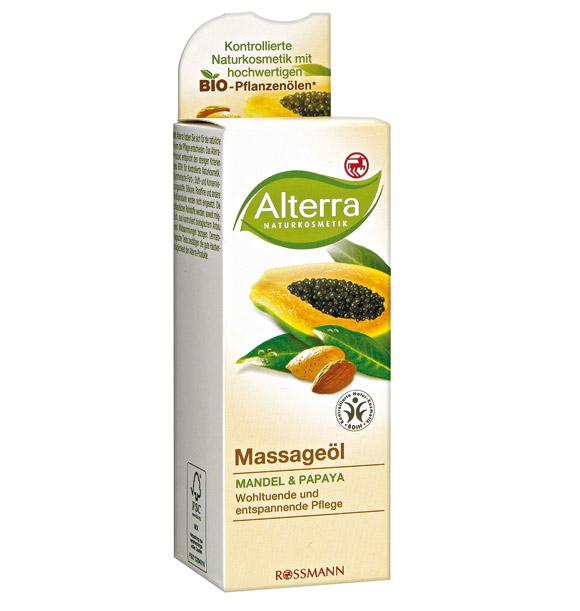 Alterra, Olejek do masażu, Migdały i papaja, 100 ml