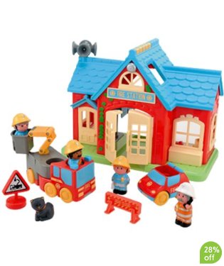 mothercare HappyLand Fire Station Set