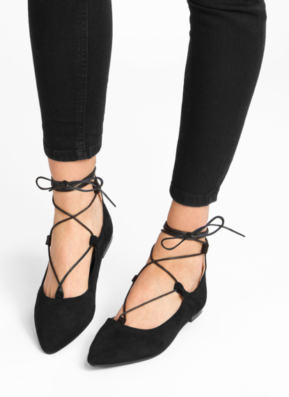 Balerinki wiązane zawszowe