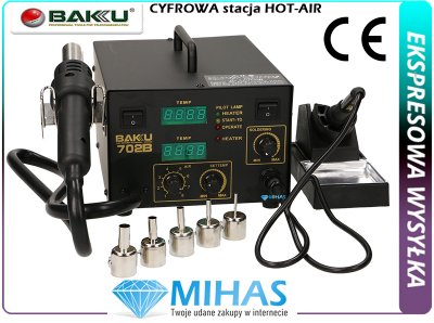 Stacja lutownicza HOT-AIR gorące powietrze + GROT