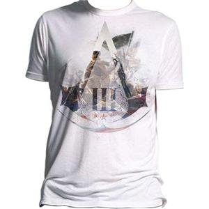 Assassins Creed III Logo Over Scene t-shirt  L