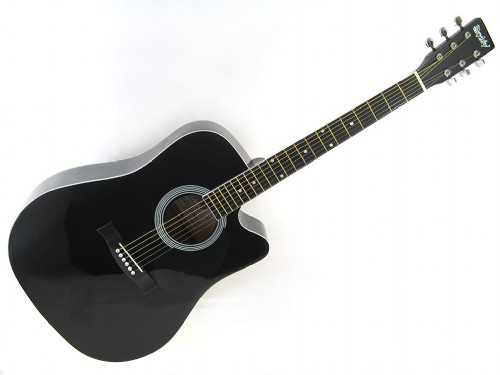 Gitara akustyczna (czarna, cutaway)