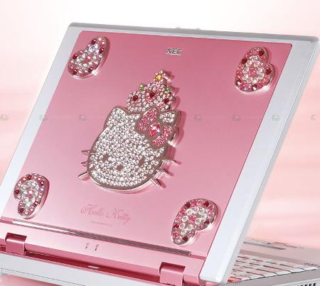 Śliczny laptop z Hello Kitty