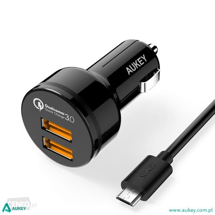 AUKEY ŁADOWARKA SAMOCHODOWA 36W 2XUSB QC 3.0 (CC-T8)