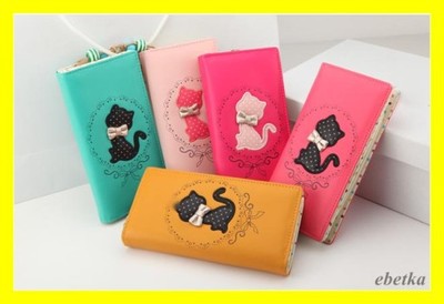 Portfel Damski Skóra Grochy Bilonówka Kotek W27