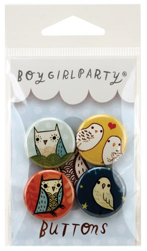 BoyGirlParty - Owls Button Pack