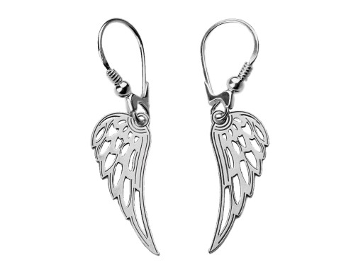 SREBRNE 925 KOLCZYKI AŻUROWE SKRZYDŁA