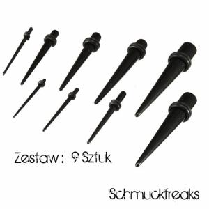 Rozpychacz Rozpychacze Zestaw Taper Akryl  9 sztuk