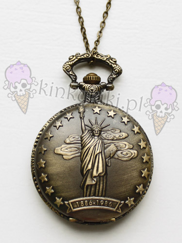 naszyjnik ZEGAREK vintage AMERYKA duży