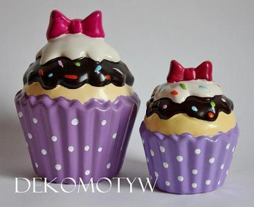 *dekomotyw* Skarbonka babeczka cupcake mała fiolet