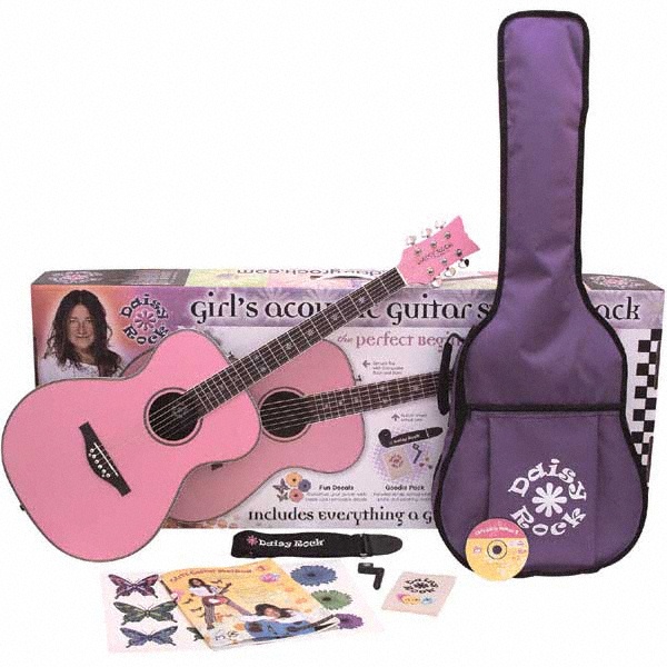 różowa gitara akustyczna