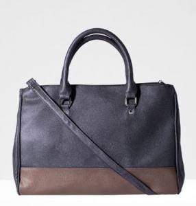 STRADIVARIUS TOREBKA SKÓRA CZARNA BRĄZ A4 WIOSNA13