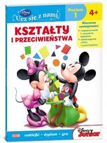 Ksiazeczki edukacyjne z serii Klub przyjaciół Myszki Miki. Np.: Kształty i przeciwieństwa