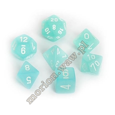 kości chessex frosted teal/white