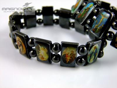 RELIGIJNA bransoletka HEMATYT wizerunki ŚWIĘTYCH