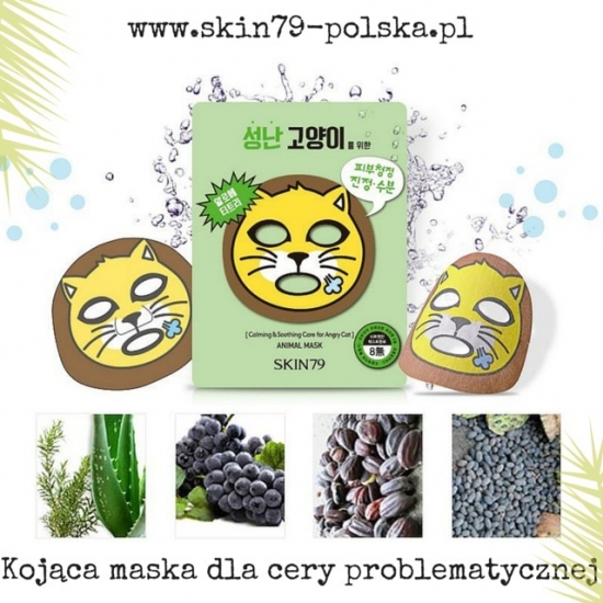 SKIN79 Animal Mask - For Angry Cat; kojąca maska dla cery problematycznej