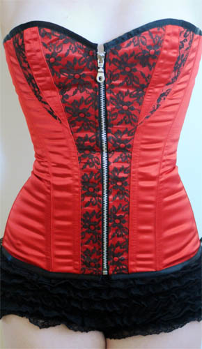 Zipper Lace Overbust Corset