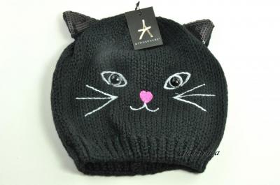 CZAPKA KOT CZARNY KOTEK ATMOSPHERE PRIMARK NOWOŚĆ