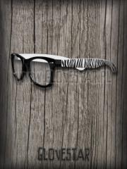 okulary NERD zebra białe
