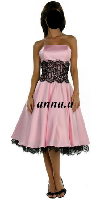 różowo-czarna sukienka