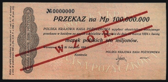 100 mln marek polskich 20.XI.1923