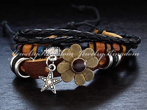 WYPRZEDAŻ * SKÓRZANY RZEMIEŃ, SZNUREK LEN, WSTAWKI