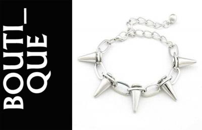 JAPAN STYLE bransoletka kolce spike rock srebrna