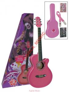 Gypsy Rose GRA-1KCPK Gitara Akustyczna  Różowa 7/8
