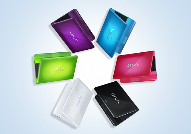 Kolorowy netbook Sony Vaio