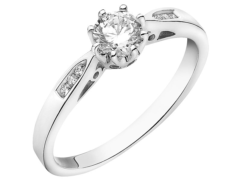 PIERŚCIONEK SREBRNY Z CYRKONIAMI APART