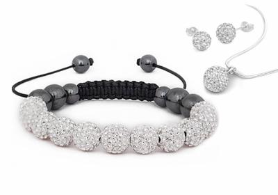 SET SHAMBALLA NASZYJNIK KOLCZYKI BRANSOLETKA 11KOL