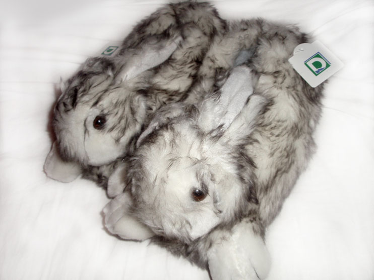 Pluszowe kapcie-króliczki