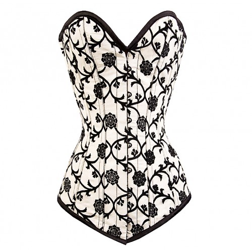 MY-082 - Long White Flock Corset