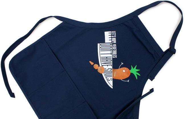 'Let's hope vegetables don't have souls' apron