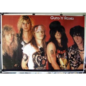 Guns n' Roses HTF early OOP poster 31 x 21 Axl Rose Slash very HTF & Roses (sent from USA in PVC pipe)