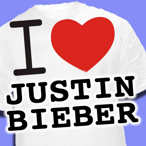 koszulka z napisem I Love Justin Bieber 